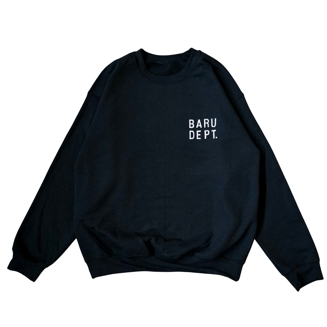 Essential Crewneck Sweatshirt EMBROIDERED BLACK